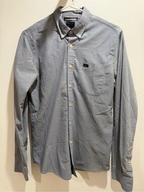 RVCA Men's Button-Down Shirt in Light Gray